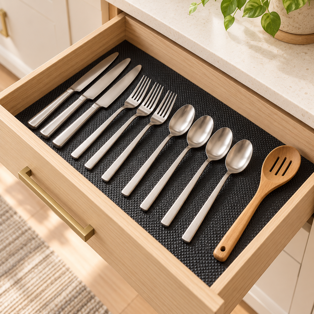 Grip Shelf Liner — in everyday use